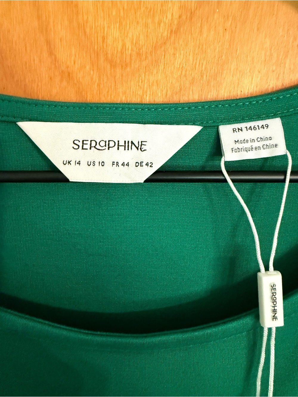 NWT Seraphine Ponte Roma Emerald Green Tie-Waist Midi Dress Size 10 - Picture 3 of 11